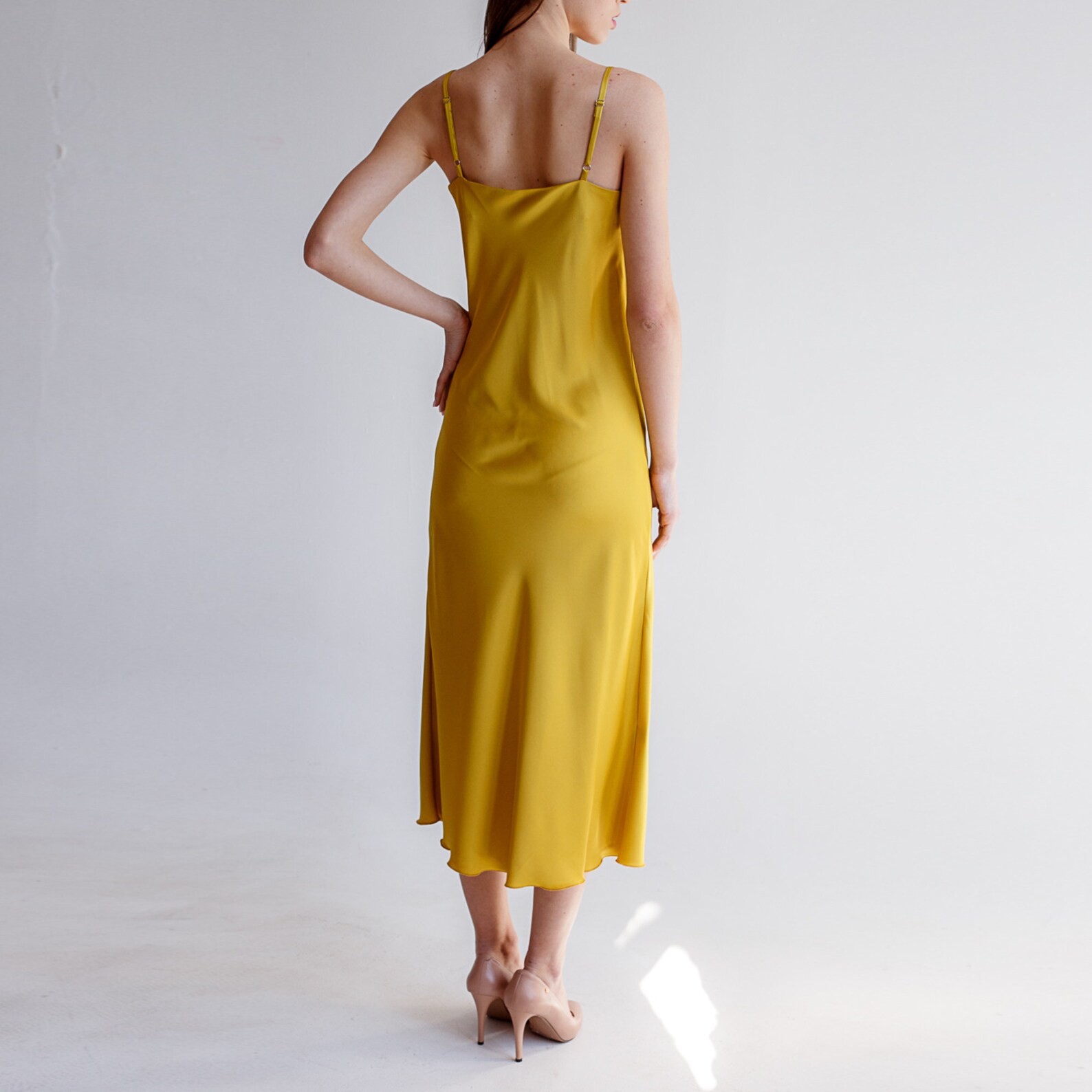 Slip Golden Dress Silk Dress Summer Yellow Dress Etsy