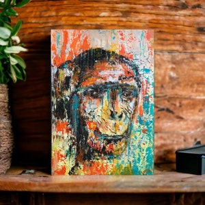 Blushing chimpanzee orignal artwork