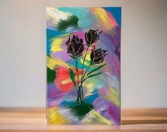 Black Rainbow Roses original artwork