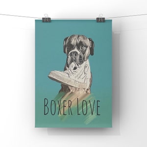 Boxer Love A4 print unframed