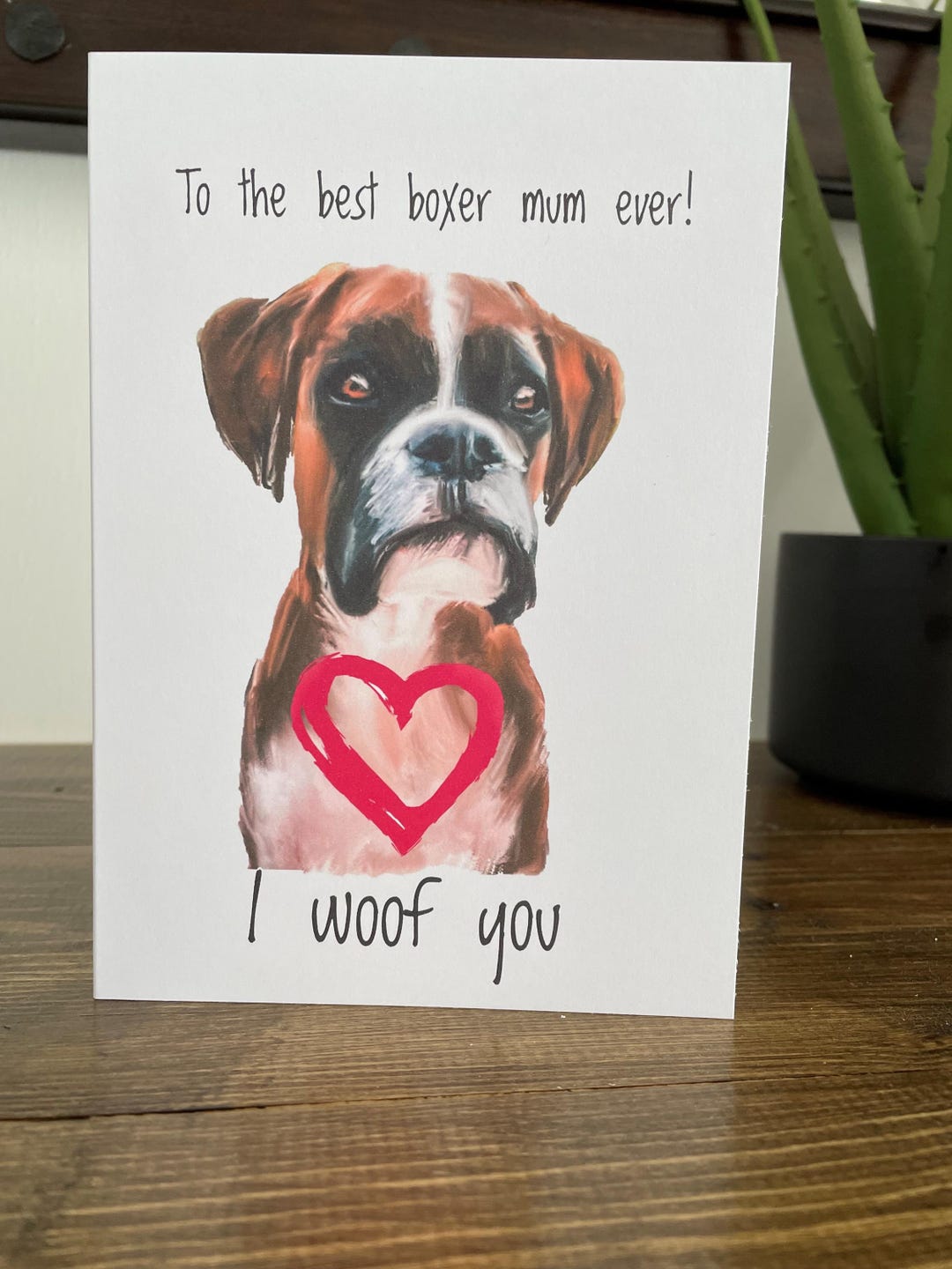 Boxer Mum Greeting Card: Dog Lover Art Card (5x7) - Etsy