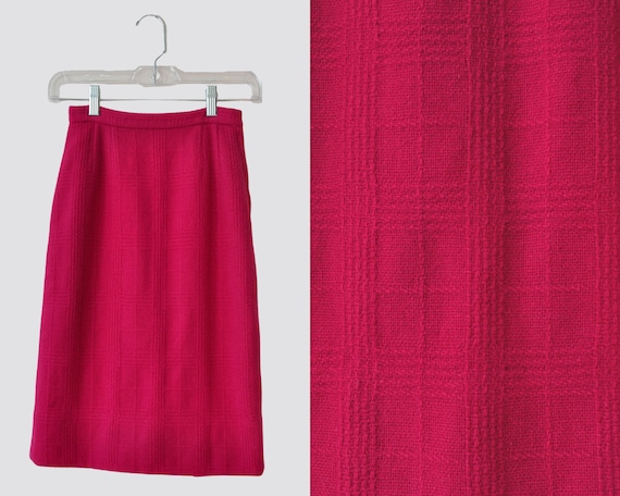 50s Hot Pink Skirt / Vintage 1950s 1960s Magenta … - image 1