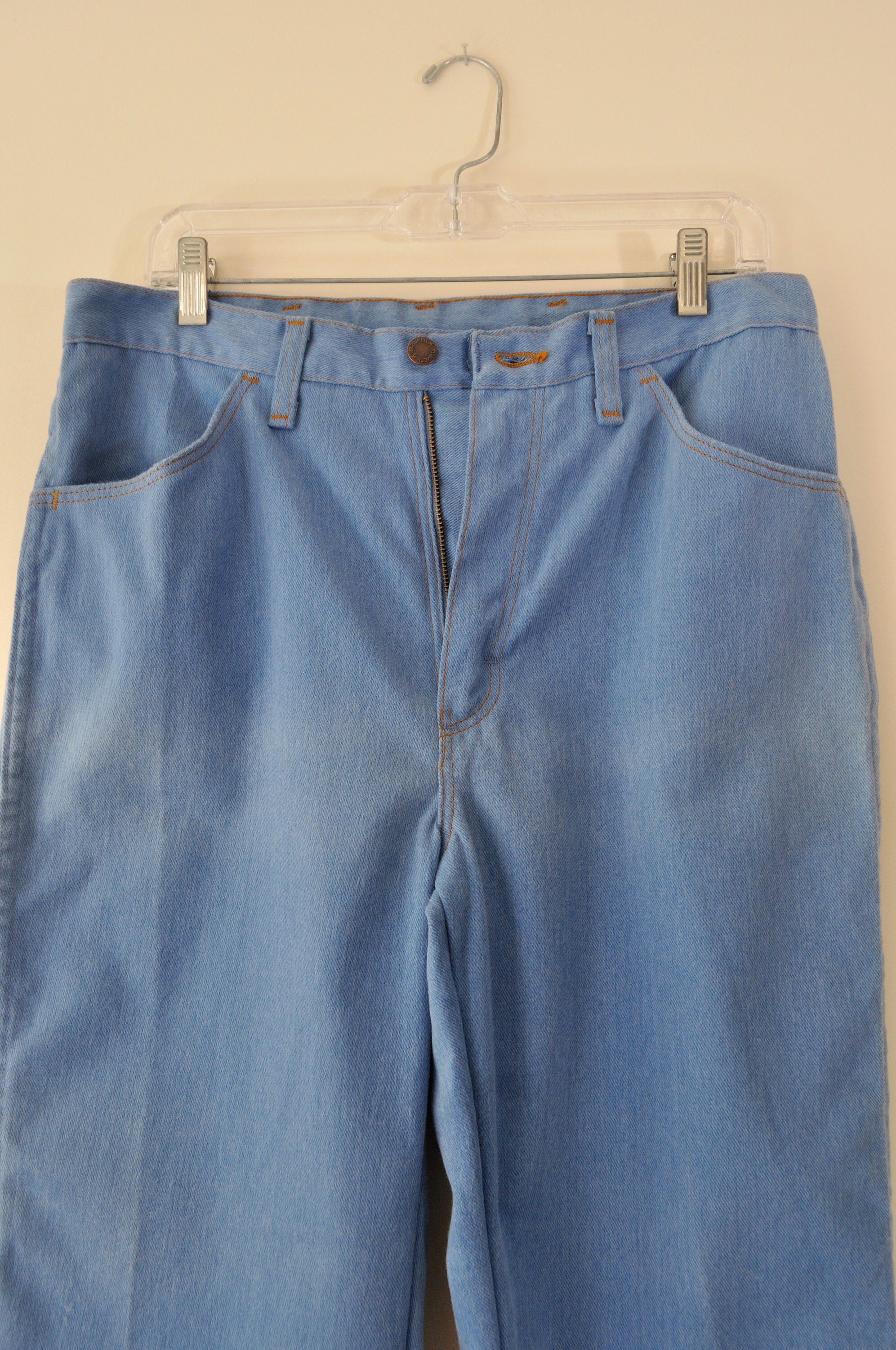 70s Blue Jeans / Vintage 1970s Straight Leg High Waisted Light | Etsy