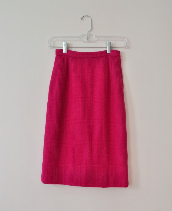 50s Hot Pink Skirt / Vintage 1950s 1960s Magenta … - image 2