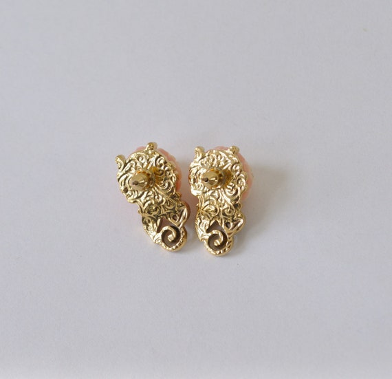 Vintage Flower Earrings / 80s 90s Pierced Stud Po… - image 10
