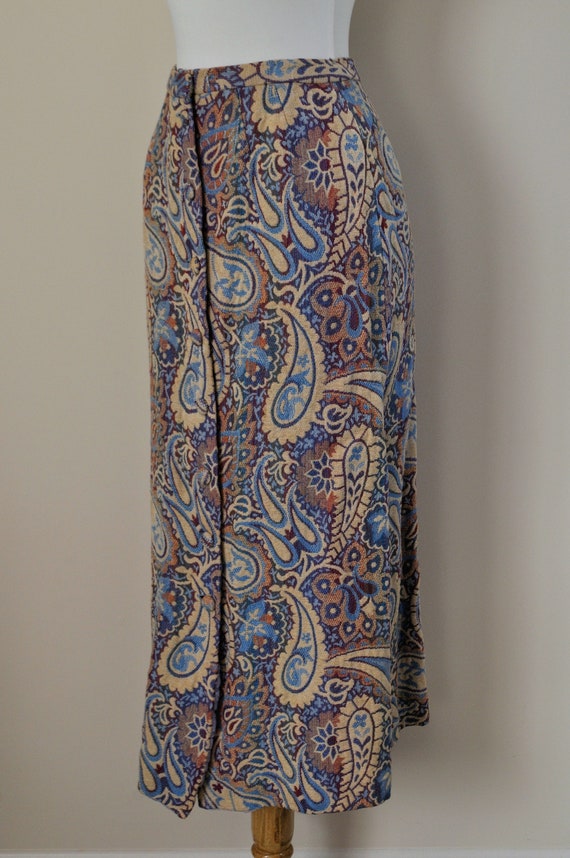 Vintage Maxi Skirt Paisley Tapestry / Women Small… - image 3