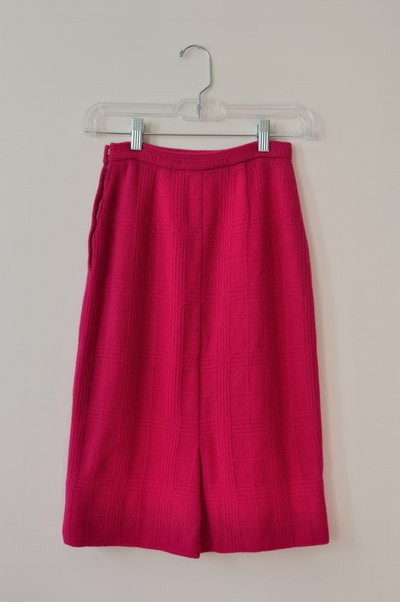 50s Hot Pink Skirt / Vintage 1950s 1960s Magenta … - image 7