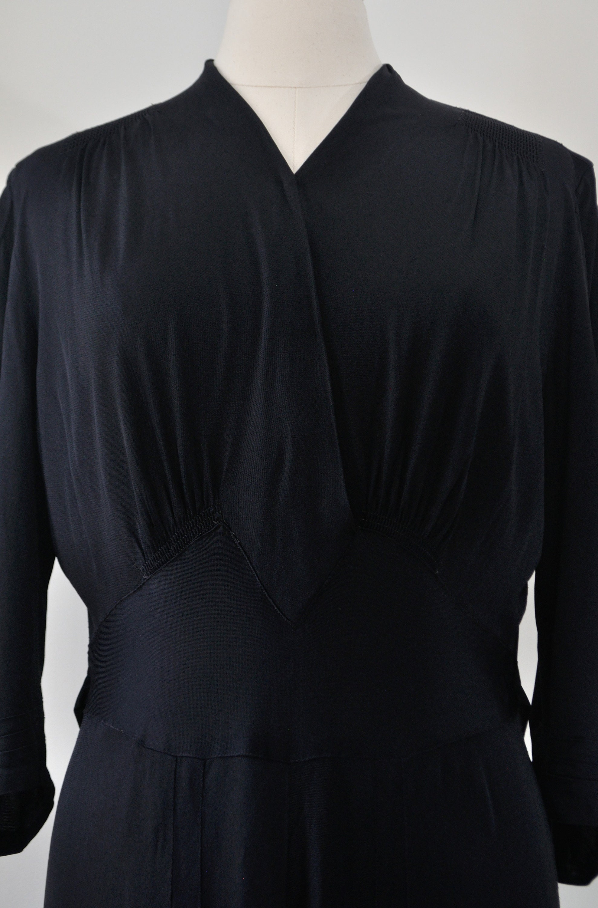 40s Black Dress / Vintage 1930s 1940s Rayon Jersey Knit - Etsy