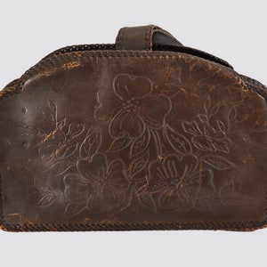 Cartera de cuero "Ida" de los años 40 / Bolso de mano vintage marrón oscuro personalizado grabado a mano de los años 40 / Bolso de mano con nombre de los años 30 y 30, regalo para ella
