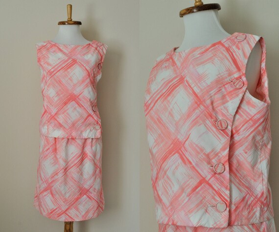 pink and white plaid dress