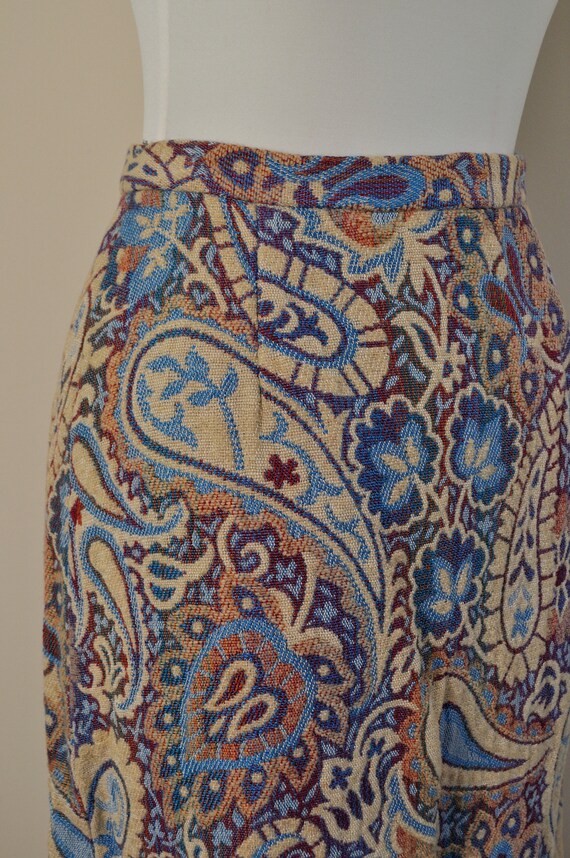 Vintage Maxi Skirt Paisley Tapestry / Women Small… - image 6