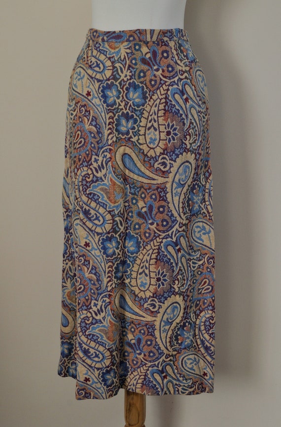 Vintage Maxi Skirt Paisley Tapestry / Women Small… - image 5