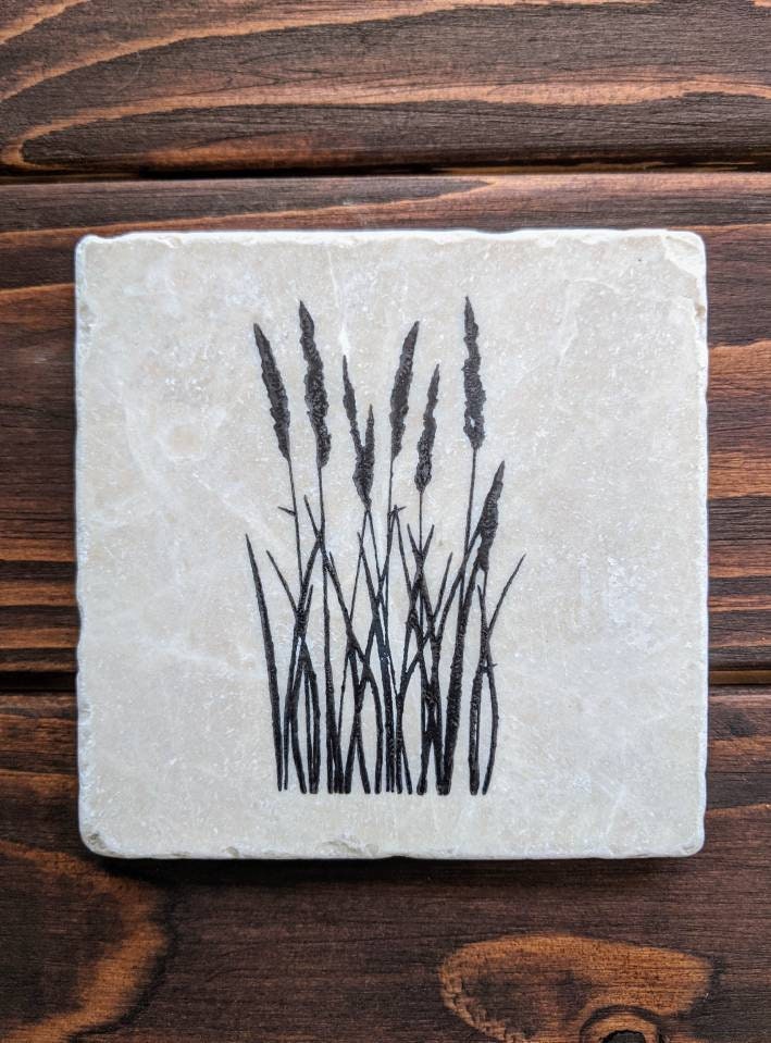 Field Plants Stone Coaster Set Plant Coasters Dandelions Etsy