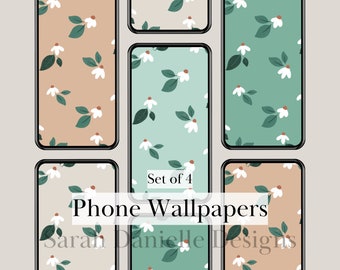 Hand-drawn Minimal Floral Phone Wallpaper | iPhone Background Digital Download