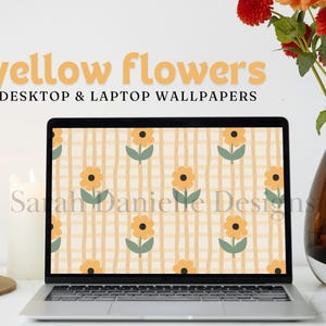 Yellow Flower Desktop Background | Black-Eyed Susan Laptop Wallpaper | Daisy Background Digital Download