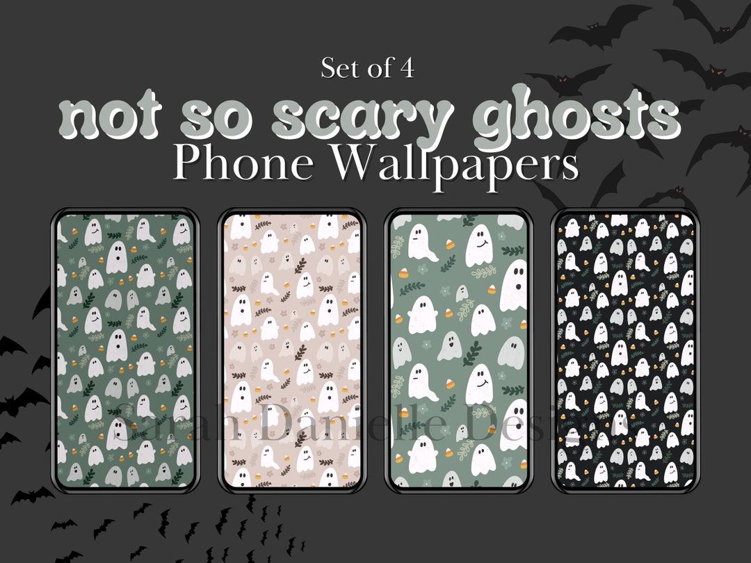 Cute Ghosts Phone Wallpaper | Halloween Background (digital Download ...