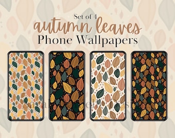 Telefoonbehang herfstbladeren | Herfstesthetiek (digitale download)