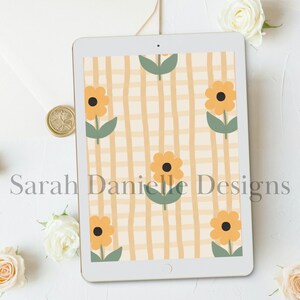 Black-Eyed Susan iPad Wallpaper | Yellow Flower Tablet Background Digital Download