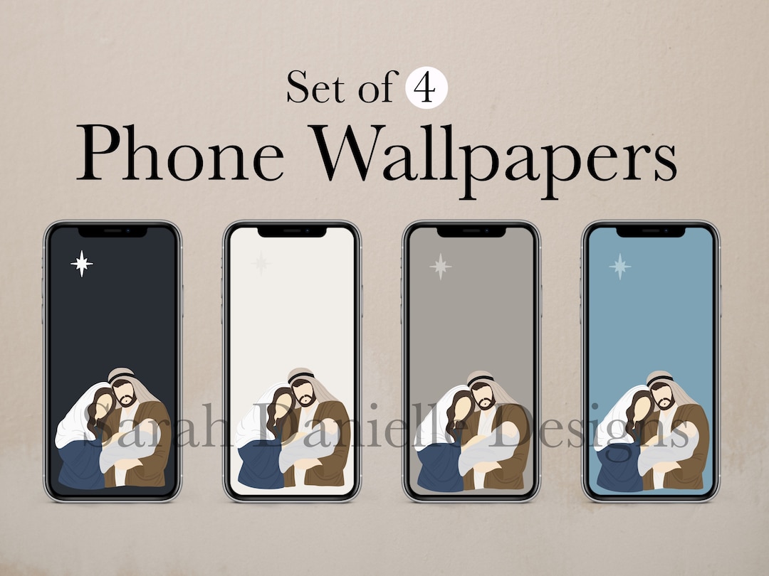 Nativity iPhone Wallpaper Design Minimal Christmas Phone - Etsy