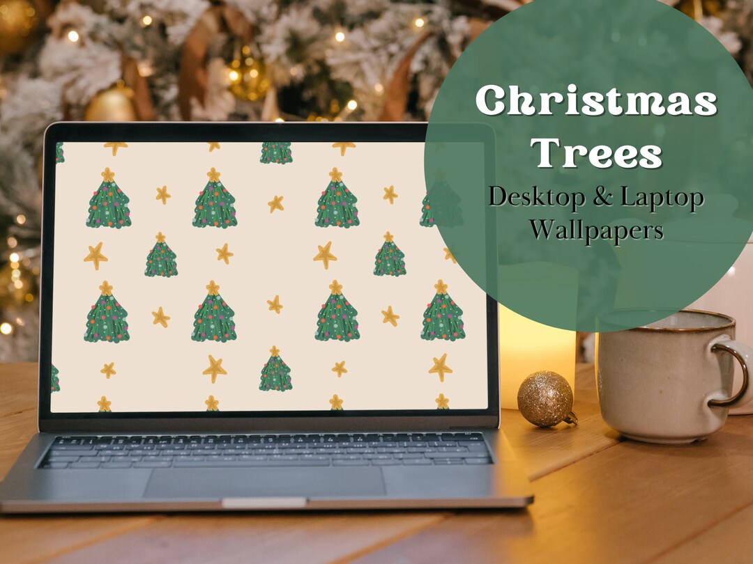 Christmas Trees Desktop Background Holiday Laptop Wallpaper Digital