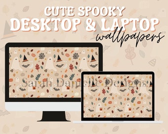 Halloween Desktop Background | Cute Spooky Laptop Wallpaper Digital Download