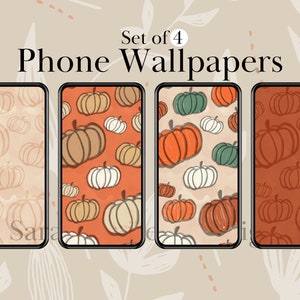Autumn Pumpkins Phone Background Digital Download