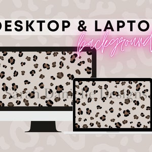 Leopard Print Desktop Wallpaper | Animal Print Design | Minimal Laptop Background Digital Download