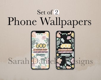Floral Christian Phone Wallpaper: Inspirational Bible Verse (Digital Download)