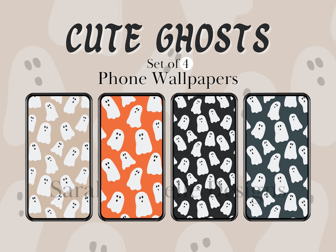 Cute Ghosts Halloween Phone Wallpaper | Fall Digital Download - Etsy