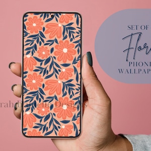 Vibrant Floral Phone Wallpaper | Flower Pattern iPhone Background Digital Download