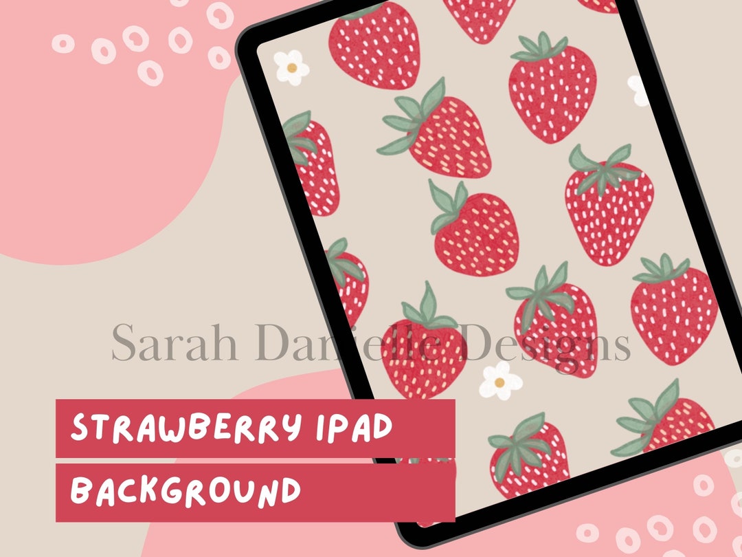 Strawberry iPad Wallpaper Tablet Background Digital Download (Download Now) Etsy