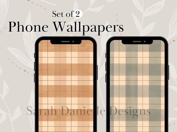 Plaid Fall Phone Wallpaper Design | Phone Background Digital Download