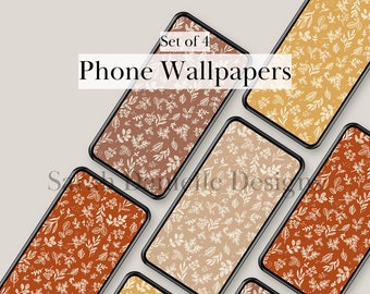 Telefoonbehangontwerp met warme tinten | Digitale download telefoonachtergrond