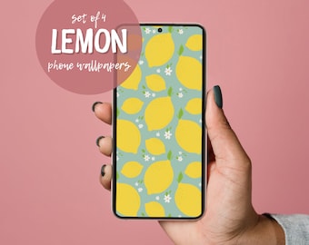 Citroen telefoonbehang | Citroenpatroon iPhone-achtergrond Digitale download