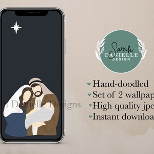 Nativity iPhone Wallpaper Design Minimal Christmas Phone - Etsy