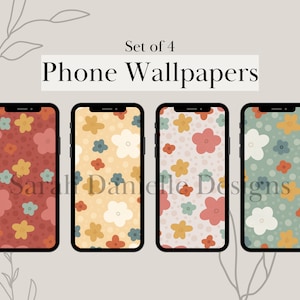 Bunte Blumen Handytapete | Sommerlich inspirierter botanischer iPhone Hintergrund Digitaler Download