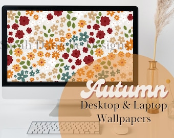 Neutral Fall Desktop Wallpaper Digital Wallpaper Autumn Background ...