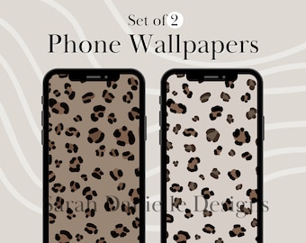 Leopard Print Phone Wallpaper | Animal Print Design | Minimal iPhone Background Digital Download