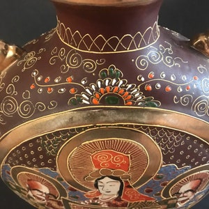 Antique Japanese Satsuma Moriage Urn Vase image 6