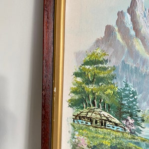 Vintage Asian Landscape Oil Painting image 5