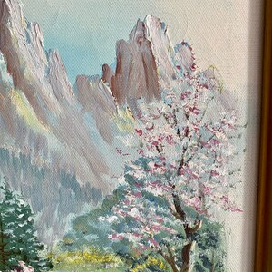 Vintage Asian Landscape Oil Painting image 3