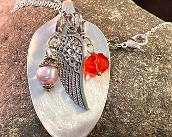 Spoon Pendant with Angel Wing