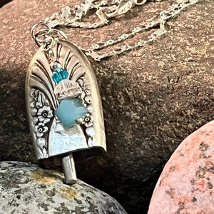 Silverplated Silverware Knife Bell Pendant with Charm