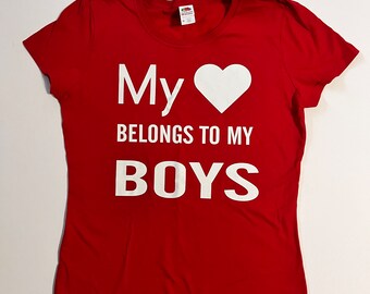 My heart belongs to my boys t-shirt