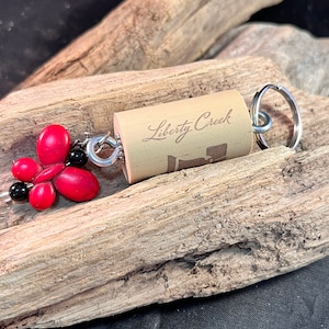 Handmade Floating Boat Key Chain with Red Butterfly Charm and Anchor Charm
