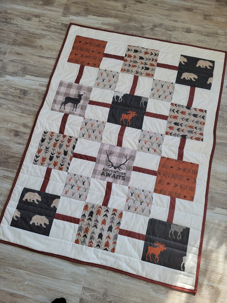 Woodland Rustic Crib Bedding Modern Earthy Baby Boy Nursery Etsy