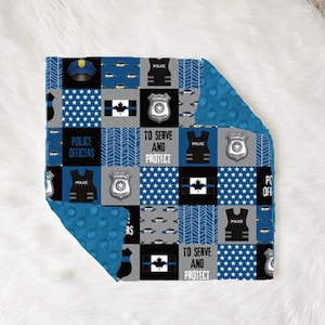 Polizist Decke - Personalisierte Baby Minky Decke - Zu dienen und zu schützen Minky Decke - Benutzerdefinierte Baby Geschenk Babydecke mit Namen