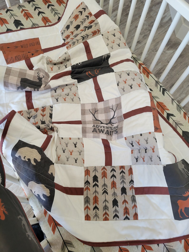Woodland Rustic Crib Bedding Modern Earthy Baby Boy Nursery Etsy