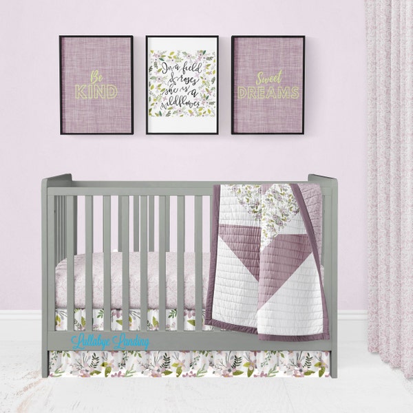 Purple Crib Bedding Etsy