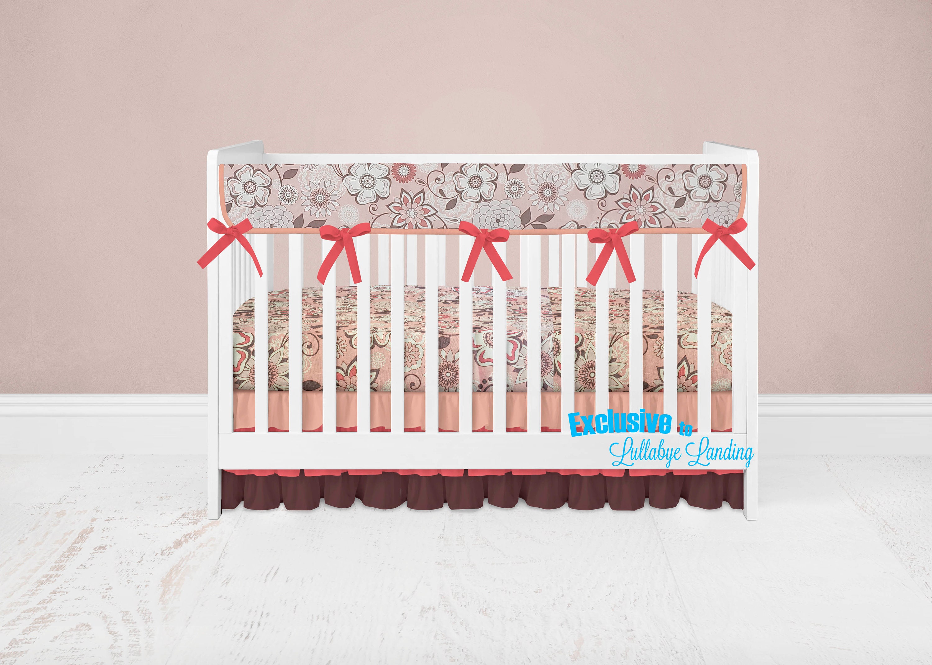 Dusty Rose Baby Girl Bedding Nursery Set Standard Crib Maypole Etsy